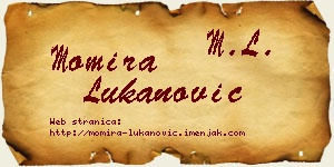 Momira Lukanović vizit kartica